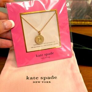 NWT Kate Spade Rose Gold Initial Pendant Necklace -